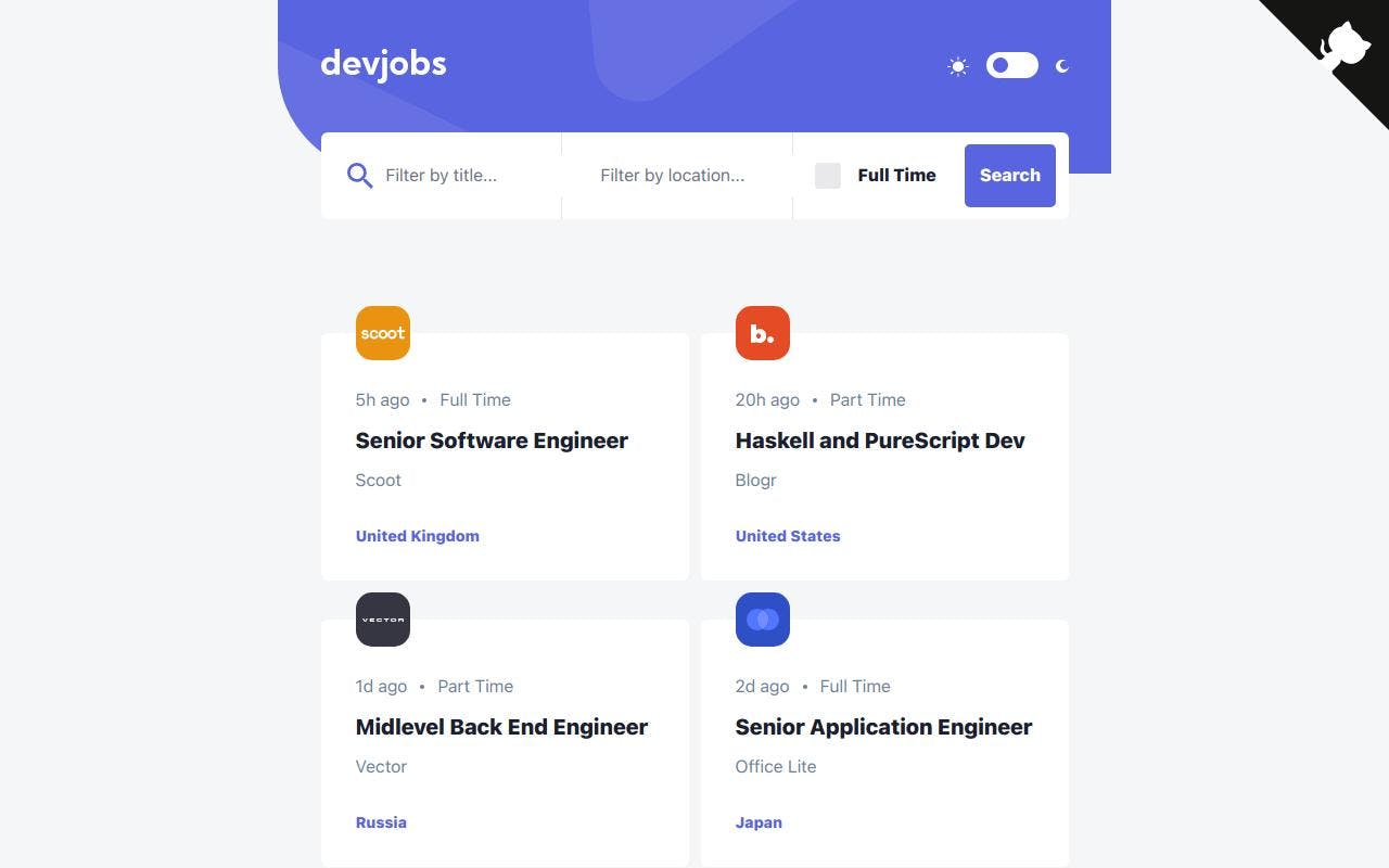 Dev Jobs Web App
